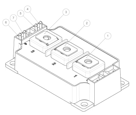 Schematic - Wolfspeed 1700V BM SiC Half-Bridge Modules